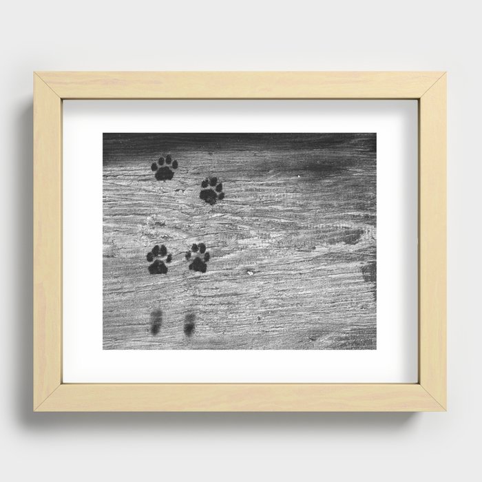 The cat was here Recessed Framed Print