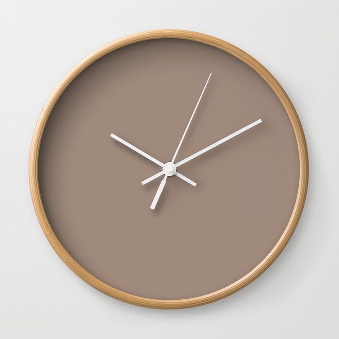 Dusty Taupe Solid Color Pairs Mid-tone - Neutral - Earth-tone Pantone Almondine 16-1415 TCX Wall Clock