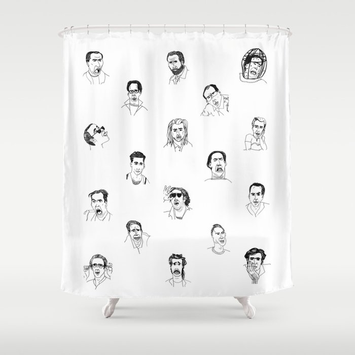 100 Portraits Of Nicolas Cage Shower Curtain By Madelinw Society6 100 Portraits Of Nicolas Cage Shower Curtain