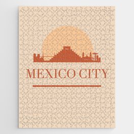 MEXICO CITY SKYLINE EARTH TONES Jigsaw Puzzle