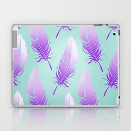 Delicate Feathers (violet on mint) Laptop Skin