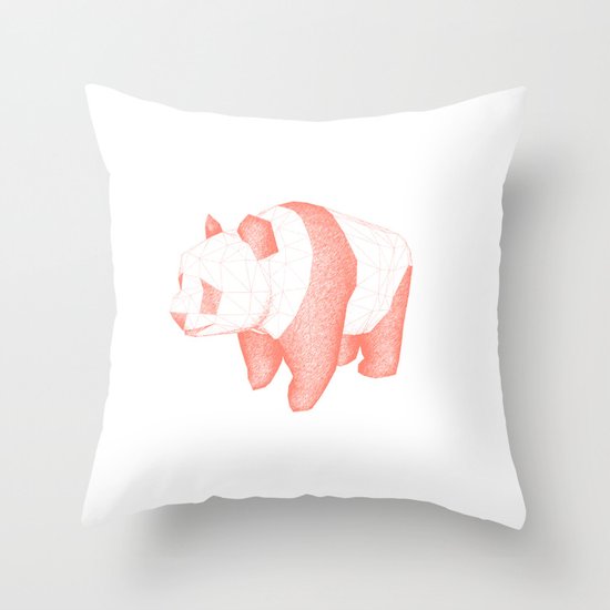 Geo Panda Throw Pillow