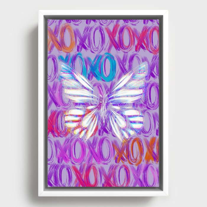 xoxo, butterfly Framed Canvas