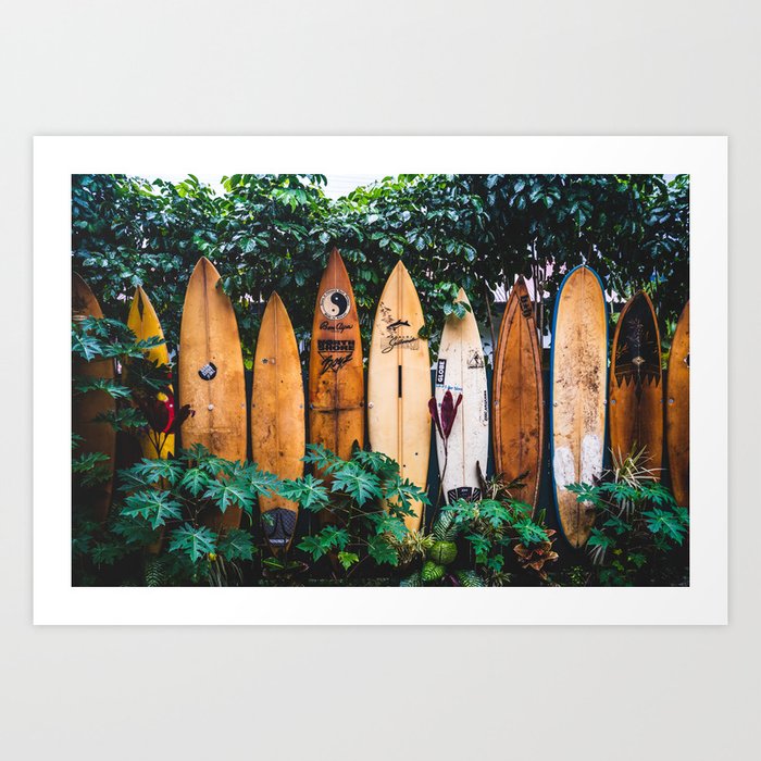 Surfboard Fence Art Print