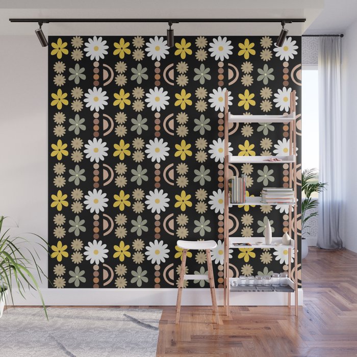 Floral Print Boho Style Pattern  Wall Mural