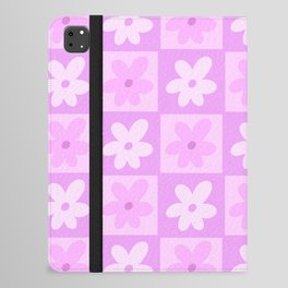 Neon Purple Spring Retro Flower Pop iPad Folio Case