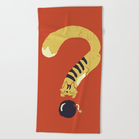 Question Mark (Curiosity Kills The Cat) Beach Towel