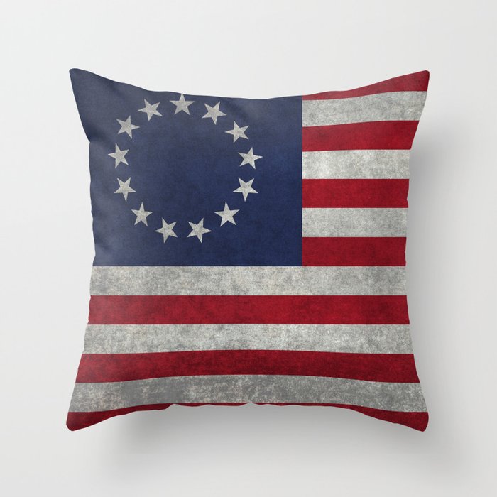 USA Betsy Ross flag - Grungy Style Throw Pillow