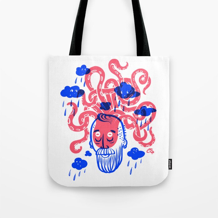 Octopus Thought Bubbles and Beards Tote Bag