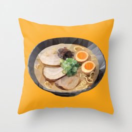 Japanese Tonkotsu Ramen Polygon Art Throw Pillow