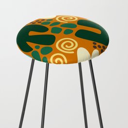 Abstract vintage colors pattern collection 4 Counter Stool