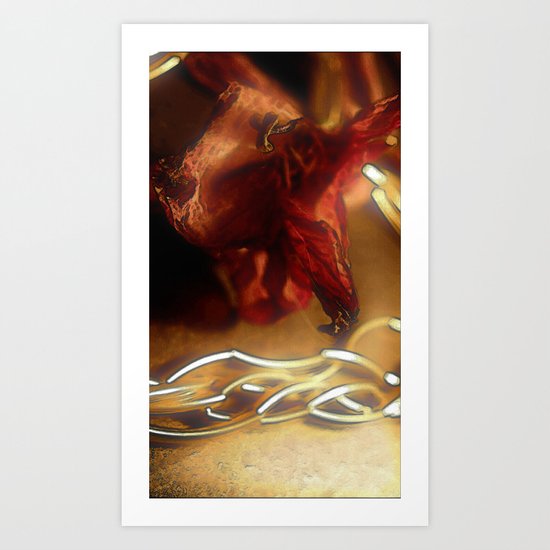 New Gold and Old Flowers Art Print