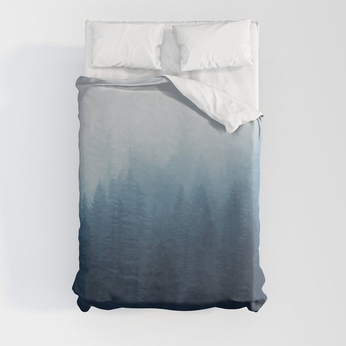 Into The Misty Nature - Blue Duvet Cover