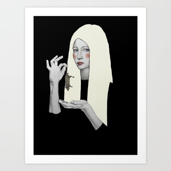 Vana in black Art Print