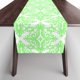 Damask (Light Green & White Pattern) Table Runner