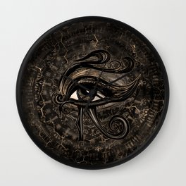 Egyptian Eye of Horus - Wadjet Digital Art Wall Clock