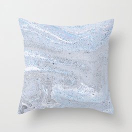 blue marble Throw Pillow