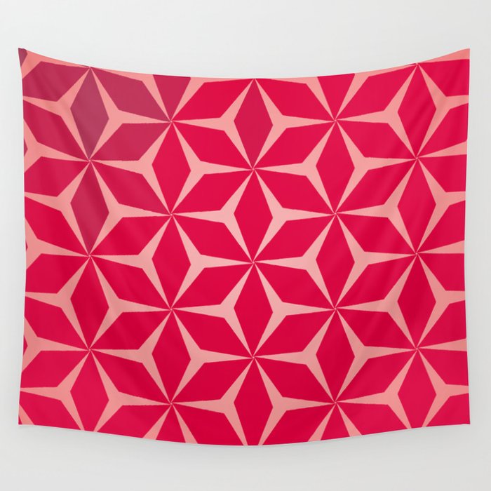 Flowers and geometry in pink Wall Tapestry