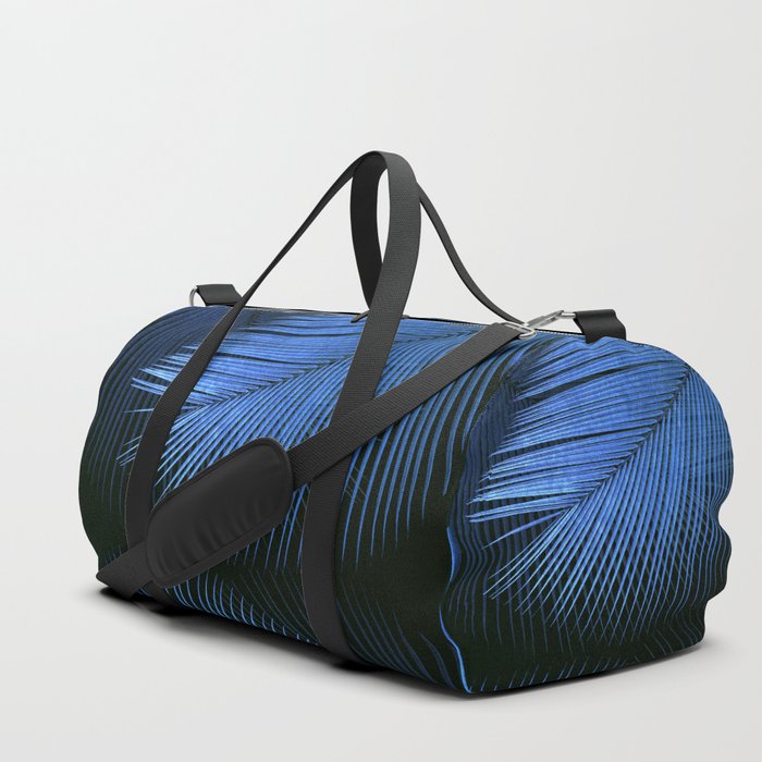 Palm leaf synchronicity - metallic blue Duffle Bag