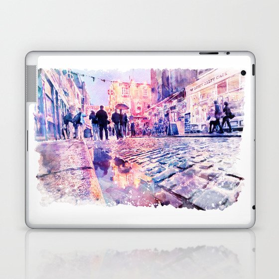 Dublin Watercolor Streetscape Laptop & iPad Skin
