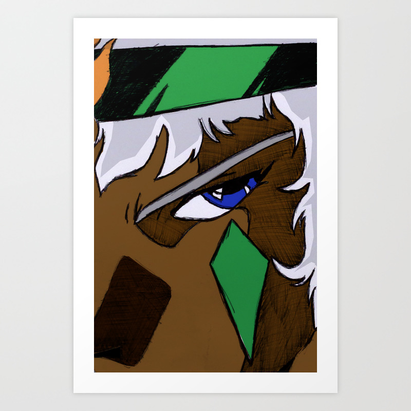 White Haired Warrior Art Print By Paintpusha Society6