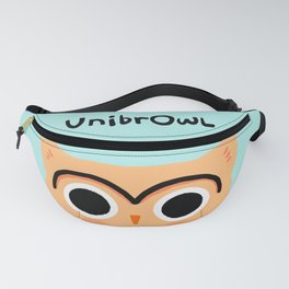 UnibrOwl | Funny Unibrow Eyebrows Owl Illustration Fanny Pack