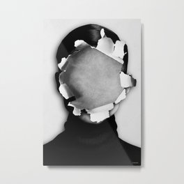 Torn ...  Metal Print | Faceless, Head, Empty, Pop Art, Ripped, Surreal, Feelings, Collage, Torn, Street Art 