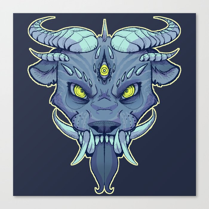 Oni Japanese Mask Canvas Print By Cadiehoag Society6