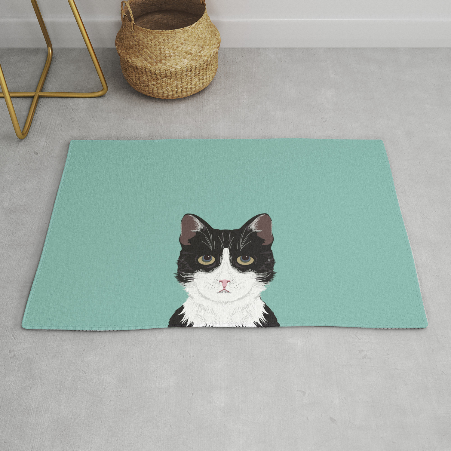 Quinn Cute Black And White Cat Tuxedo Cat Gifts For Cat Lady Gift Ideas Cell Phone Case With Cat Rug By Petfriendly Society6