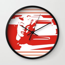 The Red is In Lines Wall Clock