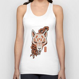 Kitsune Japanese Fox Mask Unisex Tank Top