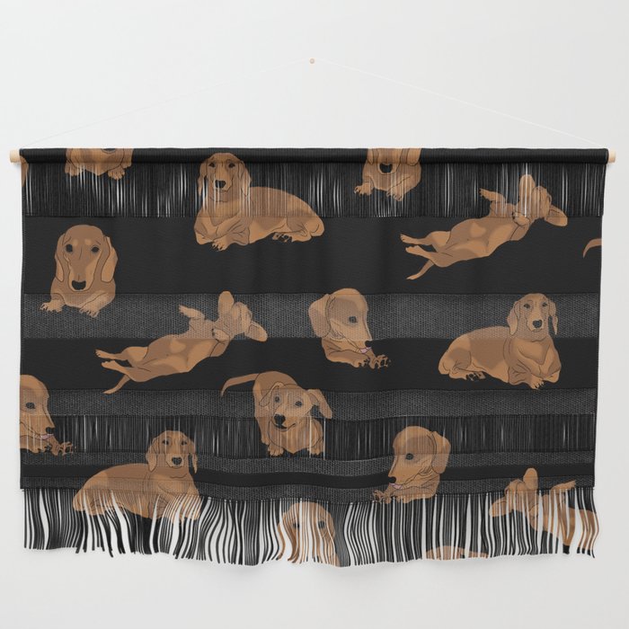 Short Haired Dachshund Pattern Wall Hanging By Ballantynero Society6