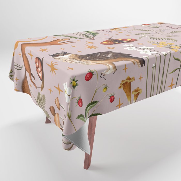 Enchanted Magical Midnight Forest Blush III Tablecloth