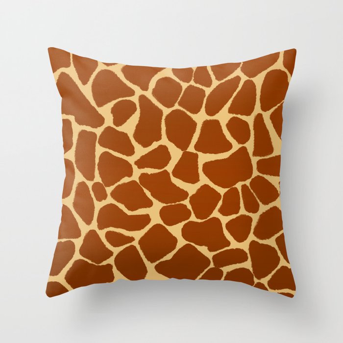 Giraffe Print Throw Pillow by BiskiChips Society6