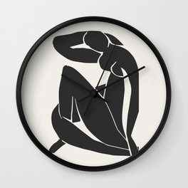 Henri Matisse Abstract Woman, Black and Beige Nude Matisse Art Decor Wall Clock