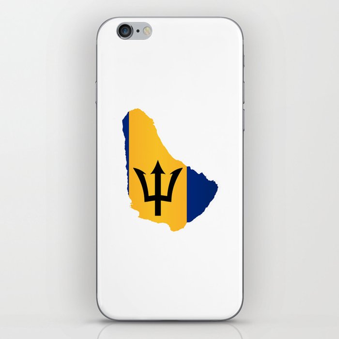Barbados Islands In Silhouette With Flag iPhone Skin