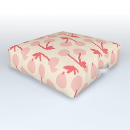 cherries gift - pink, red and cream Outdoor Floor Cushion