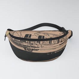 Ship Yellowed Plastic Tragedy Turistic Trip Advise 1900 Fanny Pack