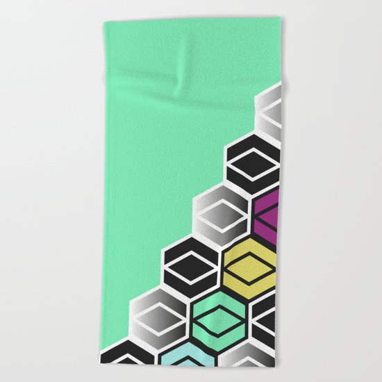 HexagonWall Beach Towel