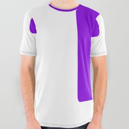 E (Violet & White Letter) All Over Graphic Tee