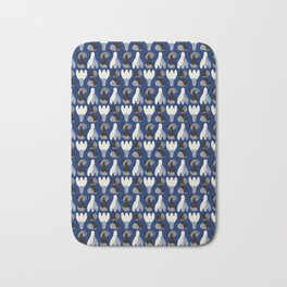 Pastel floral repeat pattern in blue Bath Mat