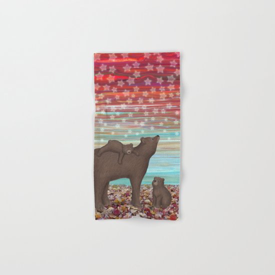 brown bears and stars Hand & Bath Towel