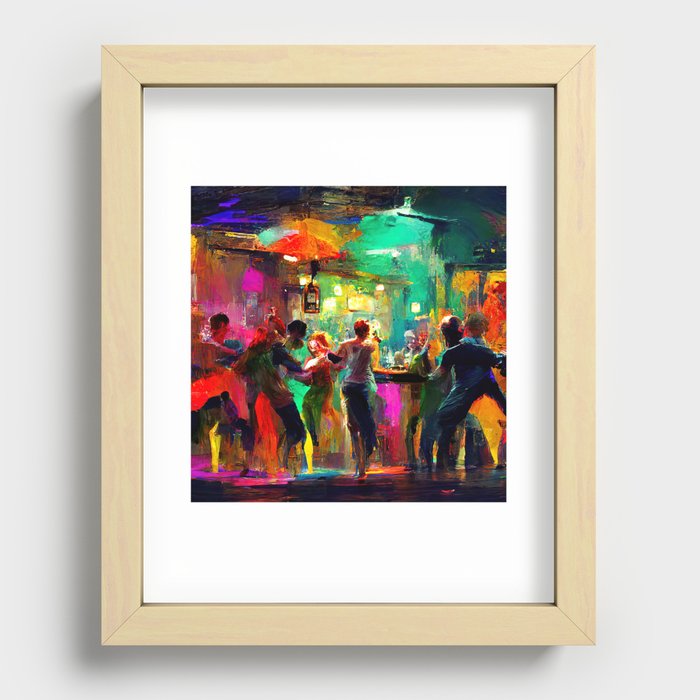 Dancing in a bar Recessed Framed Print