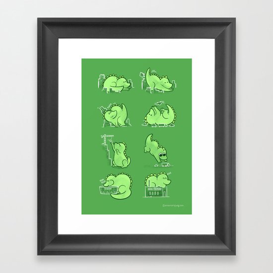 Gawwwzillawww Framed Art Print