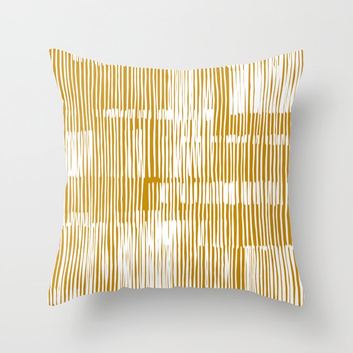 Lines | Mustard Yellow Throw Pillow