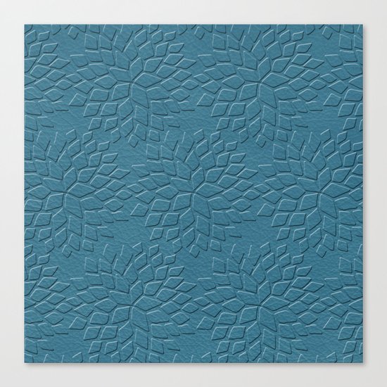 Leather Look Petal Pattern - Niagara Color Canvas Print