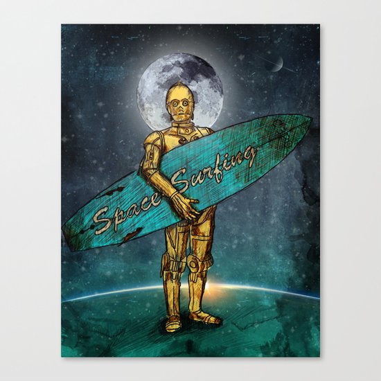Space Surfer Canvas Print