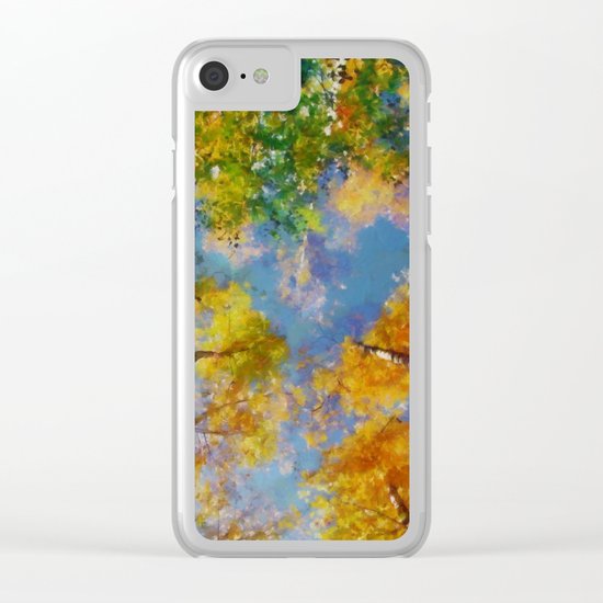 Fall trees in the sky Clear iPhone Case