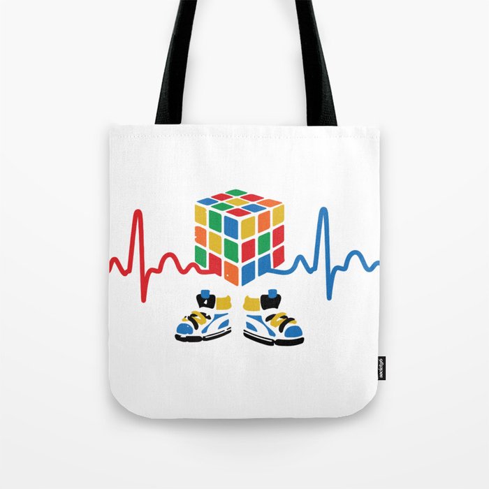 Heartbeat rubik cube / cube lover / cube game Tote Bag