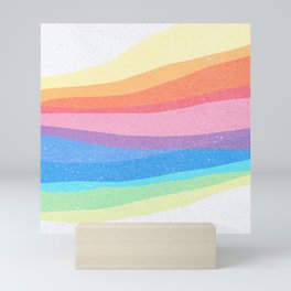 rainbow waves Mini Art Print